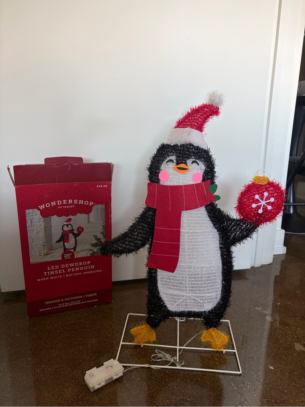 Wondershop LED Tinsel Penguin Holiday Decoration